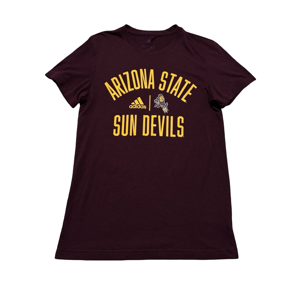 adidas Women's Arizona State Sun Devils T Shirt Red Size Small 17 x 28